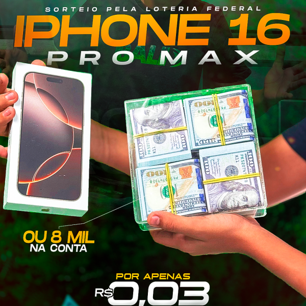 IPHONE 16 PRO MAX OU 8 MIL NO PIX